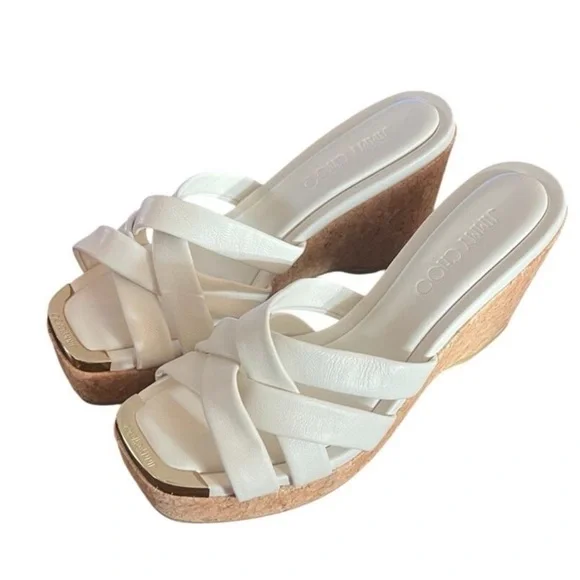 Jimmy Choo Women's Maribou 110 Platform Wedge Slide Sandals, Nee In Box+Dust Bag - Picture 3 of 9